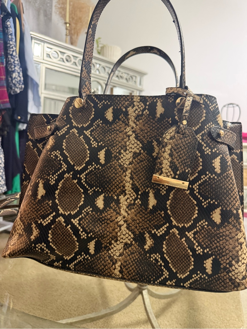 Aldo Helicia Python Print Tote Bag